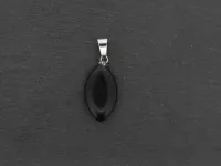 Black Stone Pendentif coeur, pierre semi-précieuse, Couleur: noir, Taille: ±23x14mm, Quantité : 1 pièce.