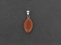 Goldstone Pendentif coeur, pierre semi-précieuse, Couleur: brun, Taille: ±23x14mm, Quantité : 1 pièce.