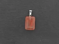 Cherry Quartz Pendentif, pierre semi-précieuse, Couleur: rouge, Taille: ±20x15mm, Quantité : 1 pièce.