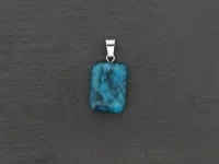 Turquoise Pendentif, pierre semi-précieuse, Couleur: Turquoise, Taille: ±20x15mm, Quantité : 1 pièce.