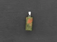 Unakite Pendentif, pierre semi-précieuse, Couleur: vert, Taille: ±20x10mm, Quantité : 1 pièce.